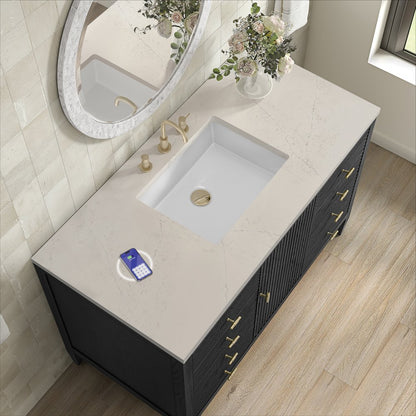 James Martin - Myrrin 48" Single Vanity, Carbon Oak, w/ 3 CM Siberian Silestone Top w/FreePower Wireless Charger - 485-V48-CBO-FSFR view 6