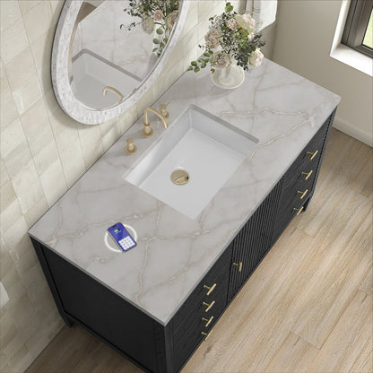 James Martin - Myrrin 48" Single Vanity, Carbon Oak w/ 3 CM Victorian Silver Silestone Top w/FreePower Wireless Charger - 485-V48-CBO-FVSL view 8