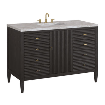 James Martin - Myrrin 48" Single Vanity, Carbon Oak w/ 3 CM Victorian Silver Silestone Top w/FreePower Wireless Charger - 485-V48-CBO-FVSL view 11