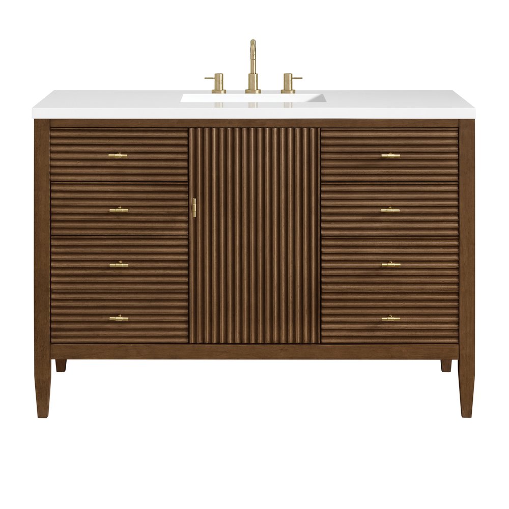 James Martin - Myrrin 48" Single Vanity, Mid Century Walnut - 485-V48-M-WLT view 1