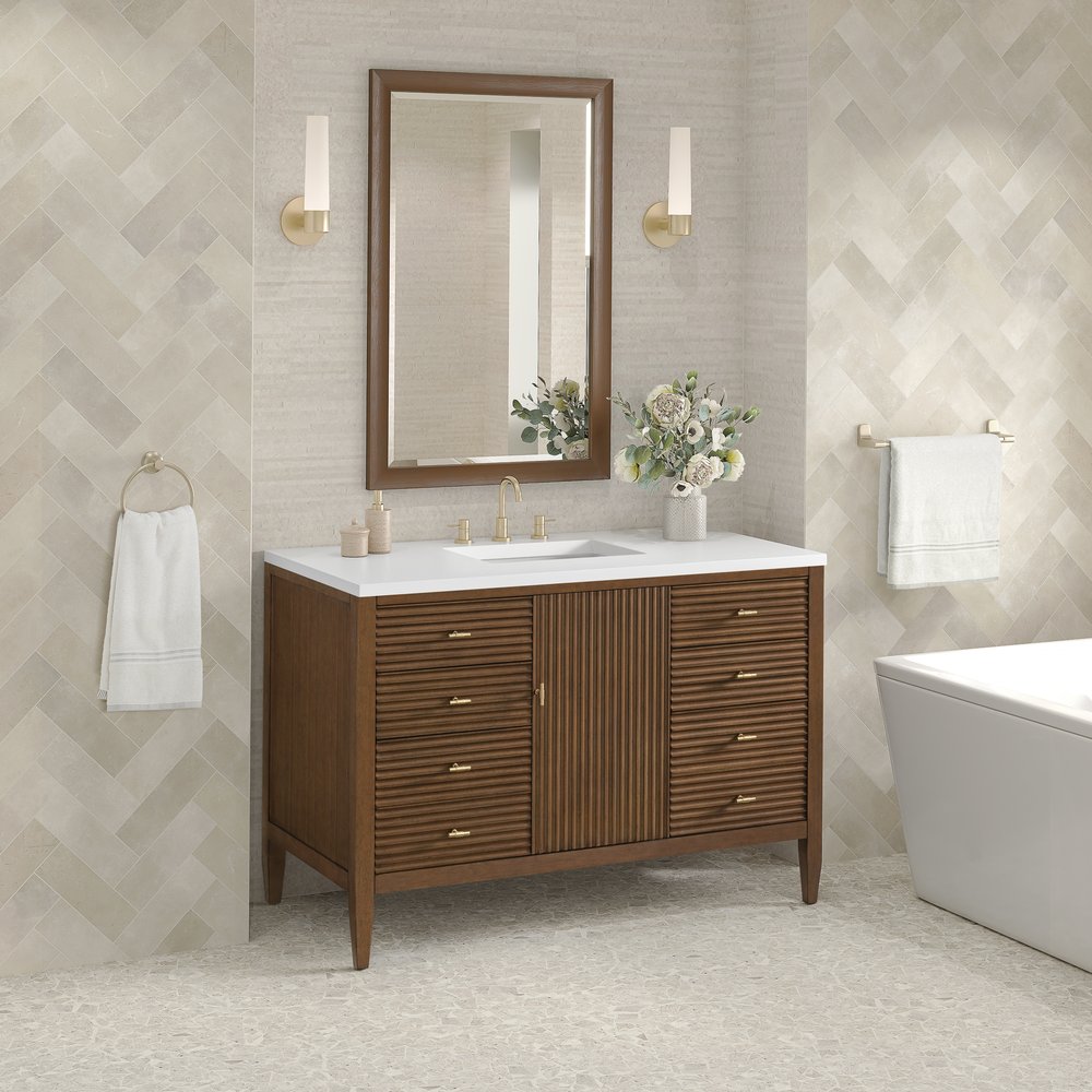 James Martin - Myrrin 48" Single Vanity, Mid Century Walnut - 485-V48-M-WLT view 4