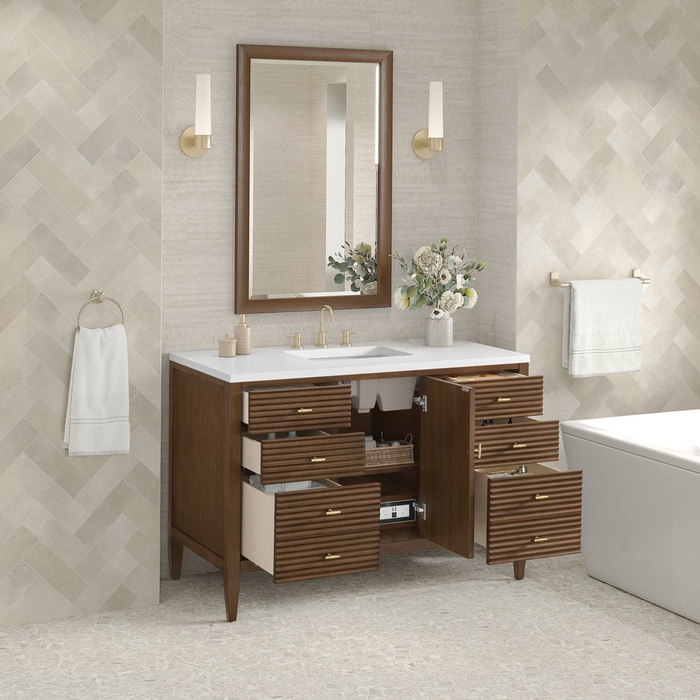 James Martin - Myrrin 48" Single Vanity, Mid Century Walnut - 485-V48-M-WLT view 5