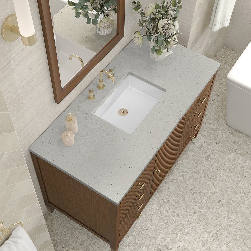 James Martin - Myrrin 48" Single Vanity, Mid Century Walnut - 485-V48-M-WLT view 7