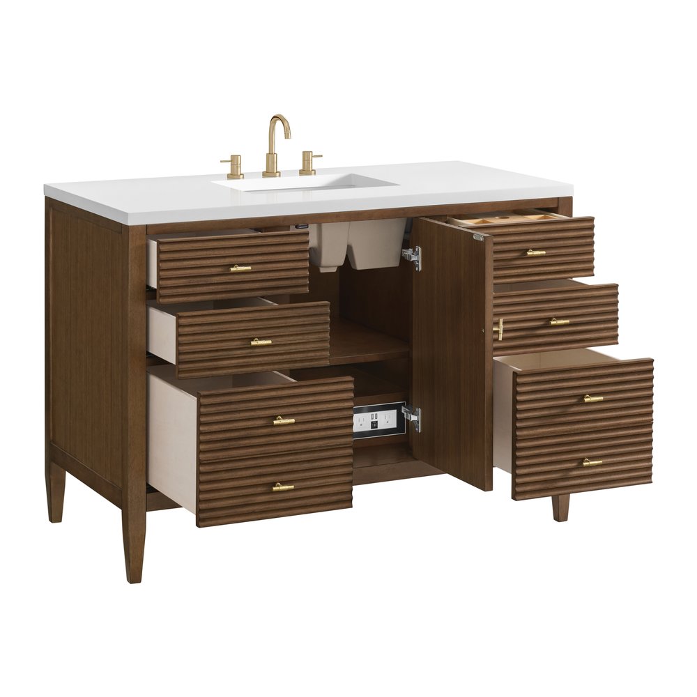 James Martin - Myrrin 48" Single Vanity, Mid Century Walnut - 485-V48-M-WLT view 10