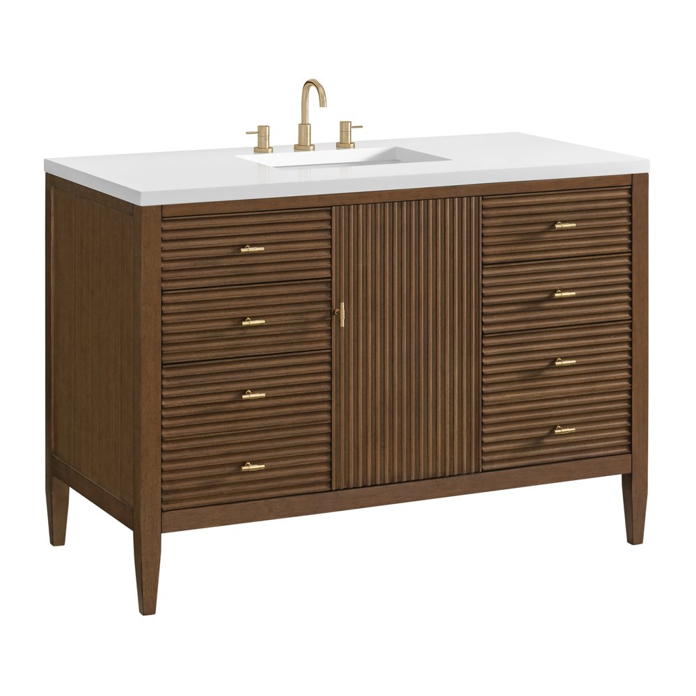 James Martin - Myrrin 48" Single Vanity, Mid Century Walnut - 485-V48-M-WLT view 12
