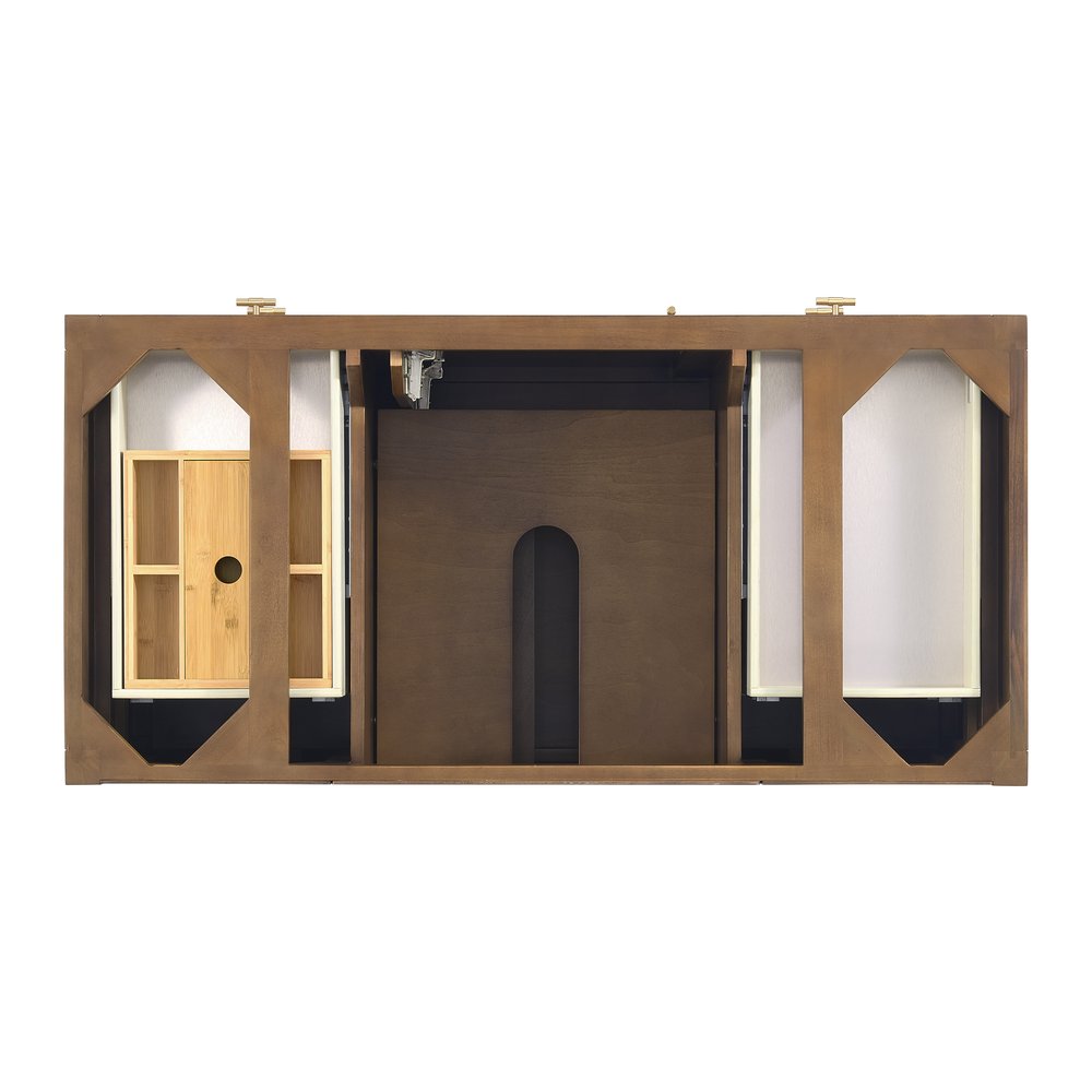 James Martin - Myrrin 48" Single Vanity, Mid Century Walnut w/ 3 CM Lime Delight Silestone Top - 485-V48-WLT-3LDL view 2