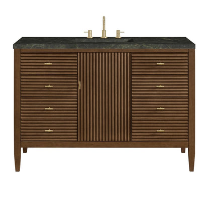 James Martin - Myrrin 48" Single Vanity, Mid Century Walnut, w/ 3 CM Phantome Eclos Top - 485-V48-WLT-3PHT view 1