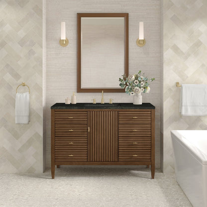 James Martin - Myrrin 48" Single Vanity, Mid Century Walnut, w/ 3 CM Phantome Eclos Top - 485-V48-WLT-3PHT view 3