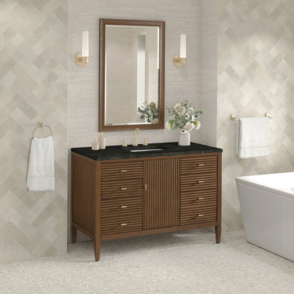 James Martin - Myrrin 48" Single Vanity, Mid Century Walnut, w/ 3 CM Phantome Eclos Top - 485-V48-WLT-3PHT view 4
