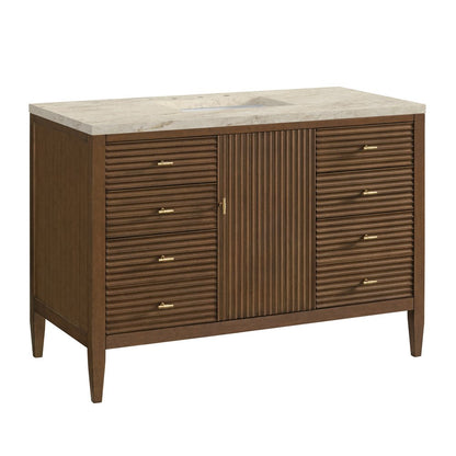 James Martin - Myrrin 48" Single Vanity, Mid Century Walnut, w/ 3 CM Tajnar Eclos Top - 485-V48-WLT-3TJR view 10