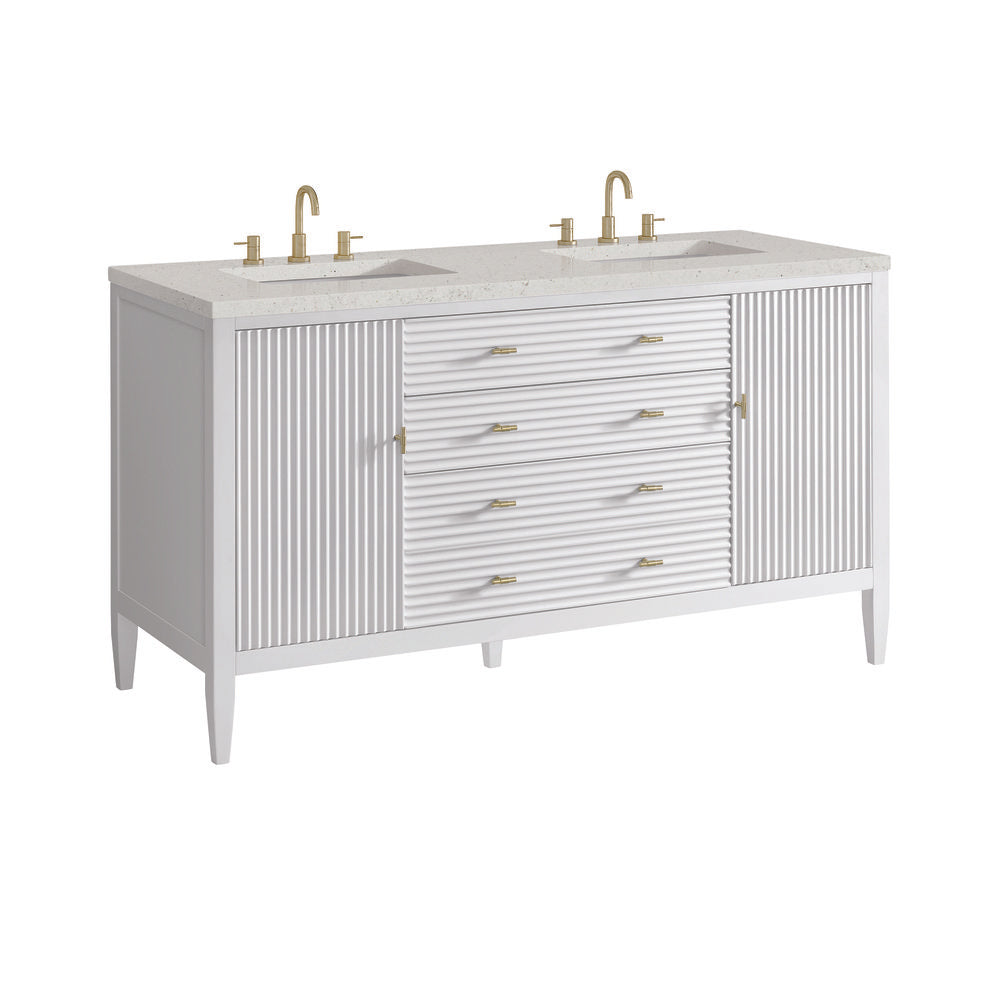 James Martin - Myrrin 60" Double Vanity, Bright White w/ 3 CM Lime Delight Silestone Top - 485-V60D-BW-3LDL view 10