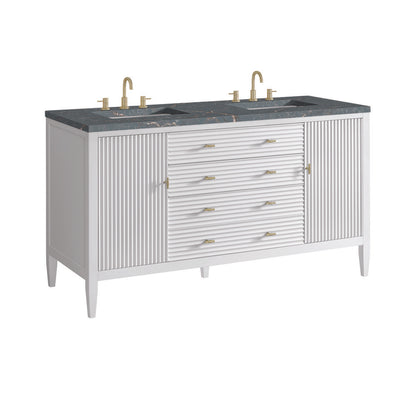 James Martin - Myrrin 60" Double Vanity, Bright White w/ 3 CM Parisien Bleu Silestone Top w/FreePower Wireless Charger - 485-V60D-BW-FPBL view 11