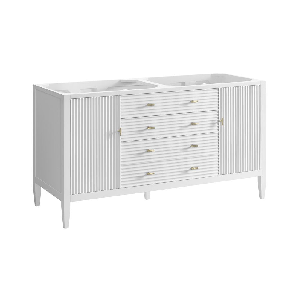 James Martin - Myrrin 60" Double Vanity, Bright White, w/ 3 CM Phantome Eclos Top - 485-V60D-BW-3PHT view 2