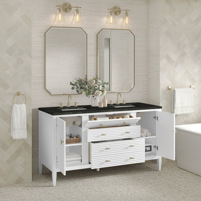 James Martin - Myrrin 60" Double Vanity, Bright White, w/ 3 CM Phantome Eclos Top - 485-V60D-BW-3PHT view 5