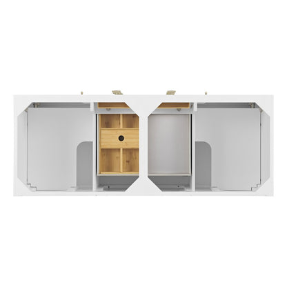 James Martin - Myrrin 60" Double Vanity, Bright White, w/ 3 CM Siberian Silestone Top - 485-V60D-BW-3SFR view 6