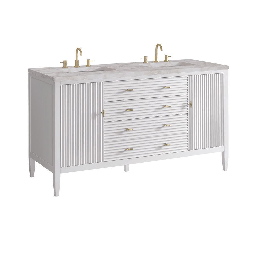 James Martin - Myrrin 60" Double Vanity, Bright White w/ 3 CM Victorian Silver Silestone Top w/FreePower Wireless Charger - 485-V60D-BW-FVSL view 11