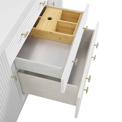 James Martin - Myrrin 60" Double Vanity, Bright White w/ 3 CM White Zeus Silestone Top - 485-V60D-BW-3WZ view 14