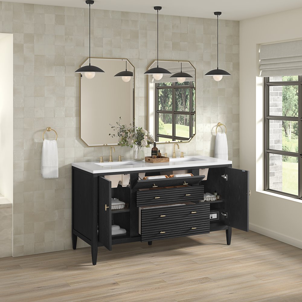 James Martin - Myrrin 60" Double Vanity, Carbon Oak - 485-V60D-CBO view 5