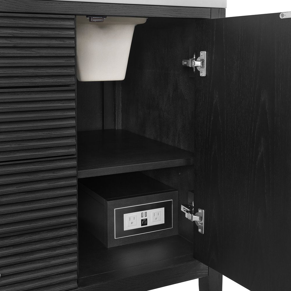 James Martin - Myrrin 60" Double Vanity, Carbon Oak w/ 3 CM Charcoal Soapstone Silestone Top - 485-V60D-CBO-3CSP view 11