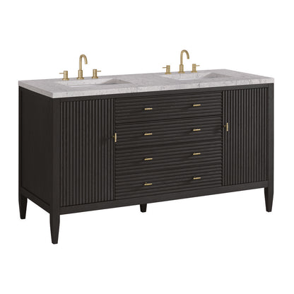 James Martin - Myrrin 60" Double Vanity, Carbon Oak w/ 3 CM Eternal Jasmine Pearl Silestone Top w/FreePower Wireless Charger - 485-V60D-CBO-FEJP view 11