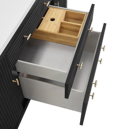 James Martin - Myrrin 60" Double Vanity, Carbon Oak w/ 3 CM Ethereal Noctis Silestone Top - 485-V60D-CBO-3ENC view 12