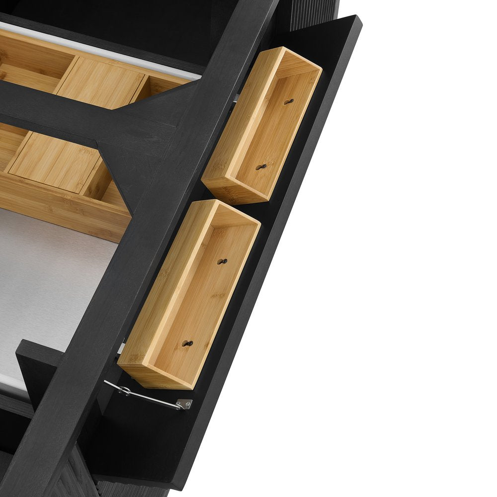 James Martin - Myrrin 60" Double Vanity, Carbon Oak w/ 3 CM Lime Delight Silestone Top - 485-V60D-CBO-3LDL view 13