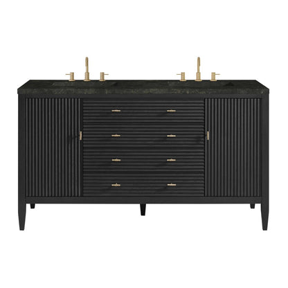 James Martin - Myrrin 60" Double Vanity, Carbon Oak, w/ 3 CM Phantome Eclos Top - 485-V60D-CBO-3PHT view 1