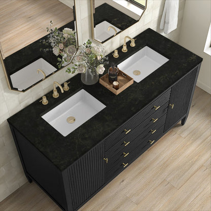 James Martin - Myrrin 60" Double Vanity, Carbon Oak, w/ 3 CM Phantome Eclos Top - 485-V60D-CBO-3PHT view 7