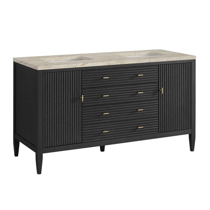 James Martin - Myrrin 60" Double Vanity, Carbon Oak, w/ 3 CM Tajnar Eclos Top - 485-V60D-CBO-3TJR view 10
