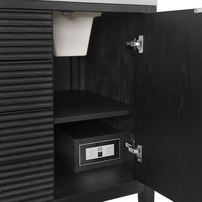 James Martin - Myrrin 60" Double Vanity, Carbon Oak, w/ 3 CM Tajnar Eclos Top - 485-V60D-CBO-3TJR view 11