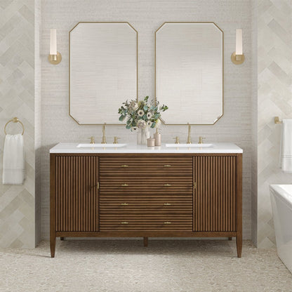 James Martin - Myrrin 60" Double Vanity, Mid Century Walnut - 485-V60D-M-WLT view 3