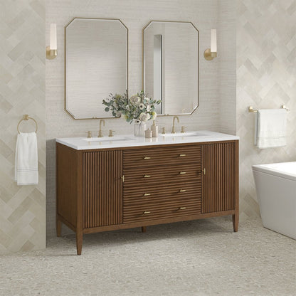 James Martin - Myrrin 60" Double Vanity, Mid Century Walnut - 485-V60D-M-WLT view 4
