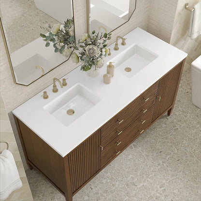 James Martin - Myrrin 60" Double Vanity, Mid Century Walnut - 485-V60D-M-WLT view 7