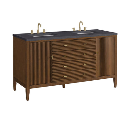 James Martin - Myrrin 60" Double Vanity, Mid Century Walnut w/ 3 CM Charcoal Soapstone Silestone Top - 485-V60D-WLT-3CSP view 10