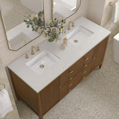 James Martin - Myrrin 60" Double Vanity, Mid Century Walnut w/ 3 CM Lime Delight Silestone Top - 485-V60D-WLT-3LDL view 7