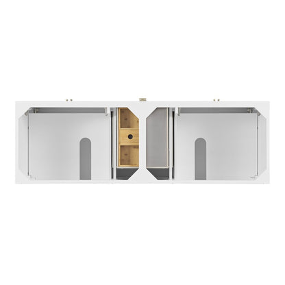 James Martin - Myrrin 72" Double Vanity, Bright White w/ 3 CM Eternal Marfil Silestone Top - 485-V72-BW-3EMR view 6