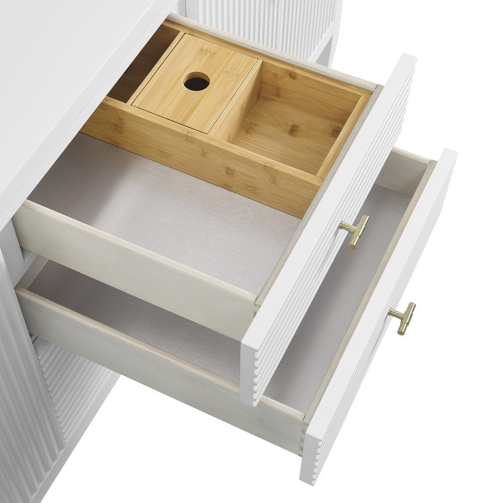James Martin - Myrrin 72" Double Vanity, Bright White w/ 3 CM Victorian Silver Silestone Top - 485-V72-BW-3VSL view 13