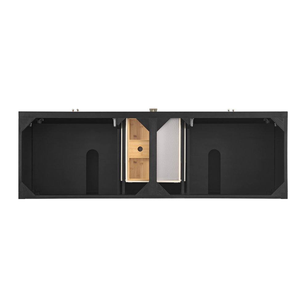 James Martin - Myrrin 72" Double Vanity, Carbon Oak w/ 3 CM White Zeus Silestone Top - 485-V72-CBO-3WZ view 6