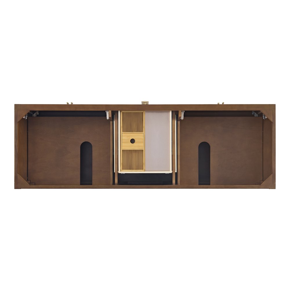 James Martin - Myrrin 72" Double Vanity, Mid Century Walnut w/ 3 CM Parisien Bleu Silestone Top w/FreePower Wireless Charger - 485-V72-WLT-FPBL view 7