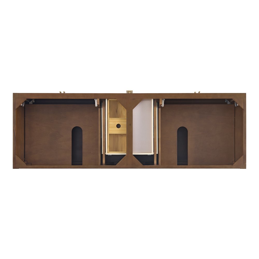 James Martin - Myrrin 72" Double Vanity, Mid Century Walnut w/ 3 CM White Zeus Silestone Top - 485-V72-WLT-3WZ view 6