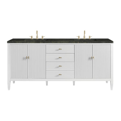 James Martin - Myrrin 72" Vanity, Bright White, w/ 3 CM Phantome Eclos Top - 485-V72-BW-3PHT view 1