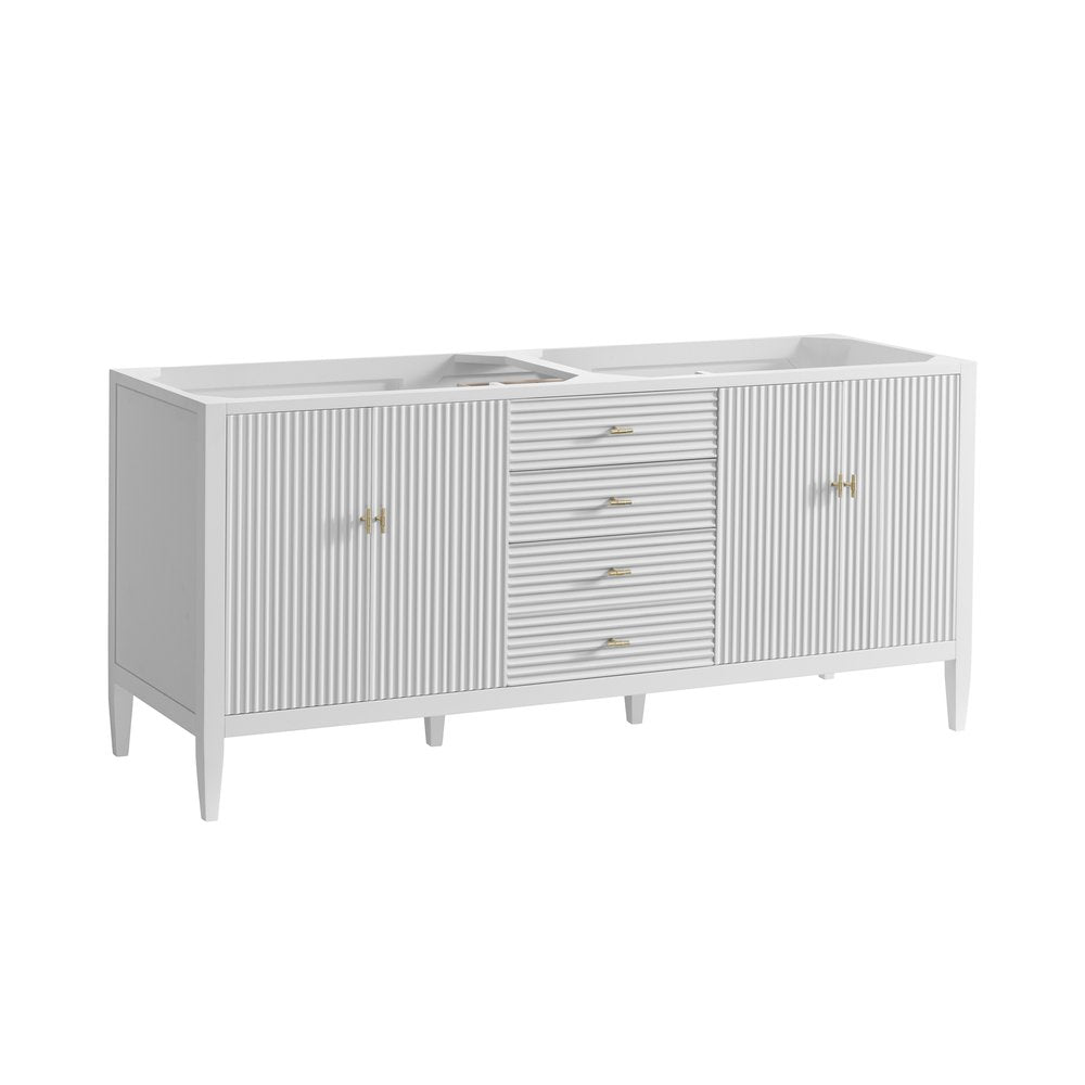 James Martin - Myrrin 72" Vanity, Bright White, w/ 3 CM Phantome Eclos Top - 485-V72-BW-3PHT view 2