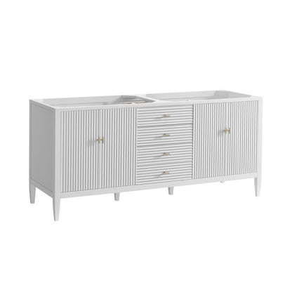James Martin - Myrrin 72" Vanity, Bright White, w/ 3 CM Phantome Eclos Top - 485-V72-BW-3PHT view 2