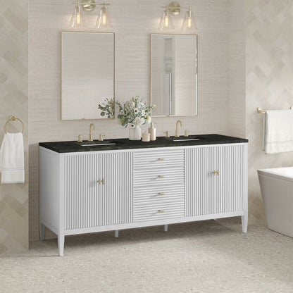 James Martin - Myrrin 72" Vanity, Bright White, w/ 3 CM Phantome Eclos Top - 485-V72-BW-3PHT view 4