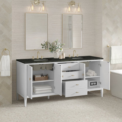James Martin - Myrrin 72" Vanity, Bright White, w/ 3 CM Phantome Eclos Top - 485-V72-BW-3PHT view 5