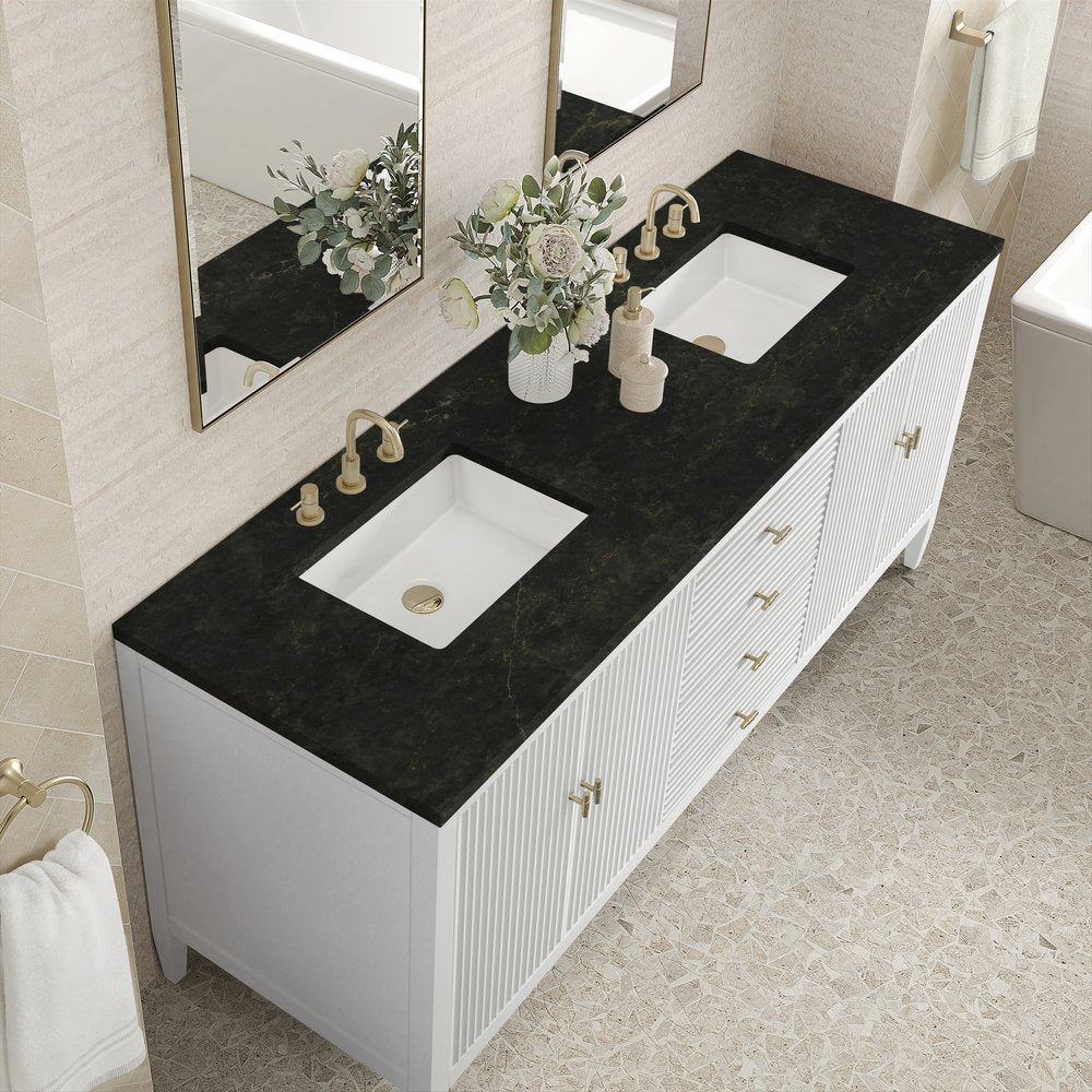 James Martin - Myrrin 72" Vanity, Bright White, w/ 3 CM Phantome Eclos Top - 485-V72-BW-3PHT view 7