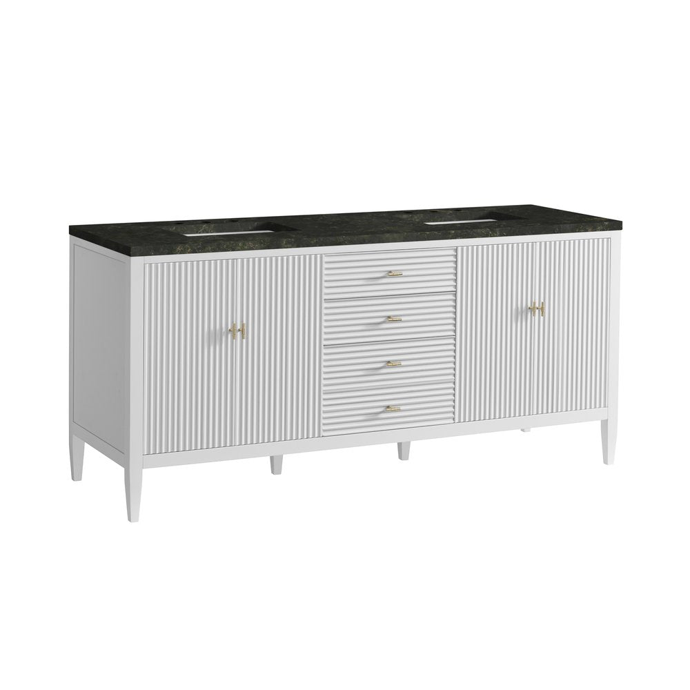 James Martin - Myrrin 72" Vanity, Bright White, w/ 3 CM Phantome Eclos Top - 485-V72-BW-3PHT view 10