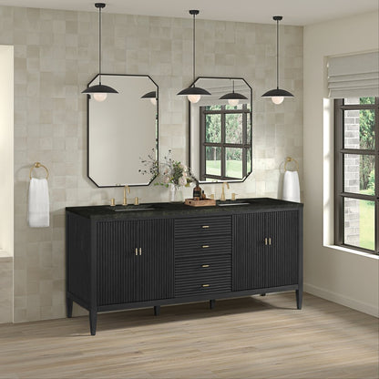 James Martin - Myrrin 72" Vanity, Carbon Oak, w/ 3 CM Phantome Eclos Top - 485-V72-CBO-3PHT view 4