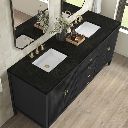 James Martin - Myrrin 72" Vanity, Carbon Oak, w/ 3 CM Phantome Eclos Top - 485-V72-CBO-3PHT view 7