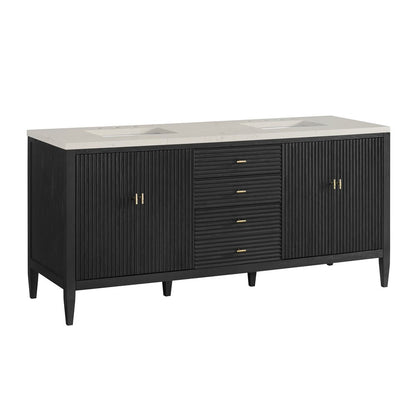 James Martin - Myrrin 72" Vanity, Carbon Oak, w/ 3 CM Siberian Silestone Top - 485-V72-CBO-3SFR view 10